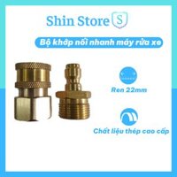 Bộ khớp nối nhanh cho máy rửa xe trực tiếp (ren 22mm)-Bộ khớp nối nhanh chống xoắn dây - SHIN STORE