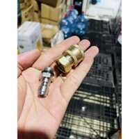 Bộ khớp nối nhanh đầu ra cho máy rửa xe gia đình, máy rửa xe mini chống xoắn dây 22mm, nối sung với bình bọt tuyết  - Nối ren 13.8 - Đồng