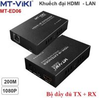 Bộ khuếch đại tín hiệu HDMI qua cáp mạng Cat5e/Cat6 kéo dài 200m IP Extender MT-ED06 cao cấp (TX+RX)