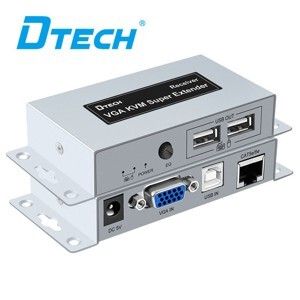 Bộ khuếch đại VGA qua Lan 100m có KVM DTECH DT-7044