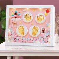 Bộ khung ảnh in dấu tay chân cho bé/Khung tranh đất nặn an toàn cho bé