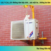 Bộ khung cẩu tời cục nóng điều hòa (khung cẩu + tời quay tay tự hãm màu vàng), mới 100%, bảo hành 1 năm (20)