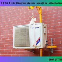 Bộ khung cẩu tời cục nóng điều hòa (khung cẩu + tời quay tay tự hãm màu vàng), mới 100%, bảo hành 1 năm (40)