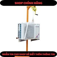 Bộ khung cẩu tời cục nóng điều hòa (khung cẩu + tời quay tay tự hãm màu vàng), mới 100%, bảo hành 1 năm (TN)