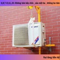 Bộ khung cẩu tời cục nóng điều hòa (khung cẩu + tời quay tay tự hãm màu vàng), mới 100%, bảo hành 1 năm (X)