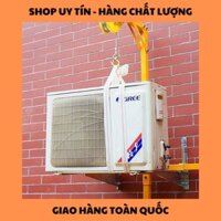 Bộ khung cẩu tời cục nóng điều hòa (khung cẩu + tời quay tay tự hãm màu vàng), mới 100%, bảo hành 1 năm (V)