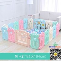 Bộ Khung quây Cũi quây  bóng bằng nhựa HDPE cao cấp an toàn Size 194x194x62 Cm cho bé vui chơi