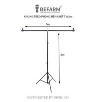 Bộ khung treo phông nền chụp ảnh sản phẩm livestream bán hàng chuyên nghiệp - Chữ T 1x2m (Tặng kèm 2 kẹp)