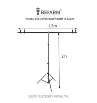 Bộ khung treo phông nền chụp ảnh sản phẩm livestream bán hàng chuyên nghiệp - Chữ T 1.5x2m (Tặng kèm 4 kẹp)