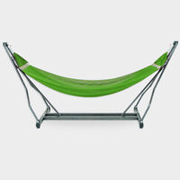 Bộ khung võng xếp THÁI SƠN Ống Vuông chất liệu sắt sơn tĩnh điện  Võng Lưới - Bông bạc - Xanh lá