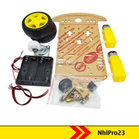 Bộ khung xe robot 3 bánh tự ráp khung nhưa mica trong