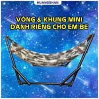 Bộ Khung Xếp Em Bé + Lưới Võng 2 Lớp Cán Thép, Khung Sắt Thép Mạ Kẽm Sơn Tĩnh Điện Phi 32 Bền Đẹp