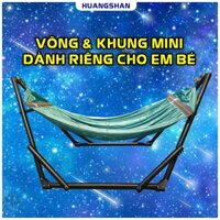 Bộ Khung Xếp Mini Cho Em Bé, Lưới Võng 2 Lớp Cán Thép, Khung Sắt Thép Mạ Kẽm Sơn Tĩnh Điện Phi 32