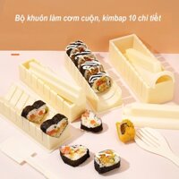 Bộ khuôn làm sushi cơm cuộn kimpap đa dạng hình phong cách Nhật Bản 10 món