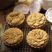 Bộ Khuôn Nén Lò Xo 4 Mặt 200Gr Làm Bánh Trung Thu