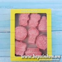 Bộ khuôn nhấn bánh quy cuter nhựa Happy Birthday mẫu 2