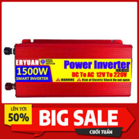 Bộ kích điện inverter ERYUAN ắc quy 12V,24V, 48V lên 220V 1500W sóng Sin Chuẩn Bảo Hành 2 Năm