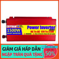 Bộ kích điện inverter ERYUAN ắc quy 12V,24V, 48V lên 220V 1500W sóng Sin Chuẩn BH 2 Năm