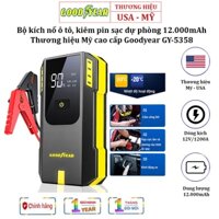 Bộ kích nổ ô tô, kiêm pin sạc dự phòng Goodyear GY-5358, Pin 12000mAh - bảo hành 12 tháng