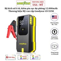 Bộ kích nổ ô tô, kiêm pin sạc dự phòng Goodyear GY-5358, 12000mAh - bảo hành 12 tháng .