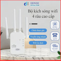 Bộ kích sóng wifi 4 râu tốc độ 300Mbps DEMIDE bộ kích sóng wifi phát xuyên tường cực mạnh