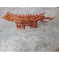 Bộ kiếm gỗ phong thủy, kiếm gỗ long trảo, đao gỗ trưng bày cao cấp, sang trọng D83, C36 gỗ liền một tấm