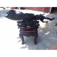 Bộ kiếm gỗ trạm khắc rồng phượng, kiếm phong thuỷ, bộ đao gỗ cao cấp sang trọng D81, C36 tâm gỗ liền khối