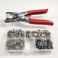 Bộ kìm bấm khuy cúc áo kèm hộp 100 cúc áo đủ màu - Kìm bấm cúc vành, bấm khuy gọn nhẹ