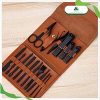 Bộ kìm cắt móng tay, bộ cắt móng tay cao cấp, bộ dụng cụ cắt móng 16 món bao da sang trọng