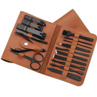 Bộ Kìm Cắt Móng Tay Tiện Dụng,Bộ Kềm Bấm Móng Tay 16 Món - Mầu Da Bò