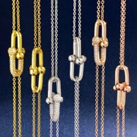 Bộ kim cương TFN hai dây chuyền đôi vòng cổ tre thời trang bằng thép titan cặp đôi chuỗi xương đòn
