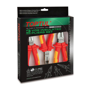 Bộ kìm điện 3 chi tiết cách điện Toptul GAAE0301 - 1000V
