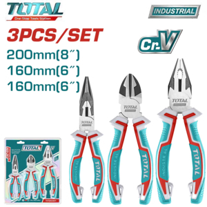 Bộ kìm điện, kìm cắt và kìm nhọn 3 chi tiết Total THT2K0301