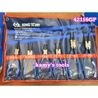 Bộ kìm mở phanh 6 cái Kingtony 42116GP, bộ kìm phe