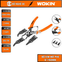 Bộ Kìm Mở Phe, Kềm Phanh 4in1, Bộ Kìm 4 Đầu Thay Thế đa năng 6"/160mm 105006 Wokin được làm từ hợp kim thép -SG