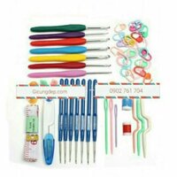Bộ kim móc len và dụng cụ hỗ trợ đan móc