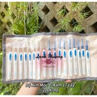 Bộ kim móc ví xám 17 cây