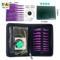 Bộ kim nhẫn MMLUCK, Bộ kim đan có thể tháo rời thủ công, May thủ công mịn màng đa chức năng DIY Kim đan tròn cho tất Khăn quàng cổ Găng tay Áo len