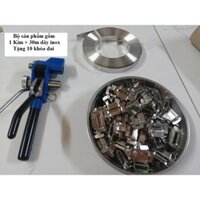 Bộ kìm siết đai inox cao cấp + 30m dây inox 304 sáng bóng không rỉ (tặng thêm 10 khóa đai răng cưa)