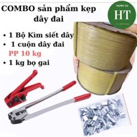 Bộ Kìm Siết Dây Đai Nhựa Kèm Dây và Bọ Sắt Kẹp Đai