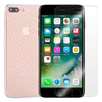 Bộ Kính Cường Lực iPhone 7 Plus  8 Plus Remax Trong Suốt Và Miếng Dán Mặt Sau Vân Carbon Trong suốt - Hàng Chính Hãng