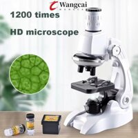 Bộ kính hiển vi trẻ em WANCGAI, Kính hiển vi bỏ túi HD 200x 600x 1200x, Mẫu thử nghiệm di động Quan sát vi khuẩn Khoa học sinh học Đồ chơi kính hiển vi sinh học cho trẻ em tại nhà