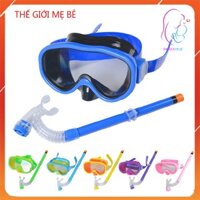 Bộ Kính lặn ống thở POPO mắt kính cường lưc dùng đi lặn biển đảm bảo an toàn, ống thở van 1 chiều ngăn nước
