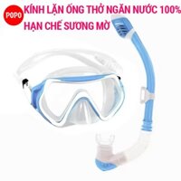 Bộ kính lặn ống thở POPO TB3 cho trẻ em từ 4 tuổi, mắt kính cường lực ngăn nước 100%