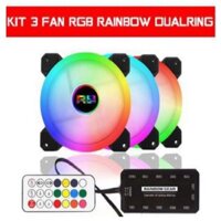 Bộ Kit 3 Fan Rainbow Gear LED RGB + Hub Điều Khiển