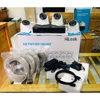 Bộ kit 4 camera dome ip Poe Hilook IK-4042TH-MH/P (bộ 4 camera 2MP + 1 đầu ghi )