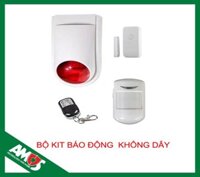 Bộ kit báo động không dây hú còi và đèn chớp Amos