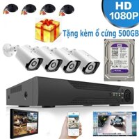 Bộ Kit Camera AHD 2.0Mp Full HD + Kèm Ổ Cứng 500GB