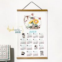 Bộ Kit Dụng Cụ Thêu Tay - Lịch vải treo tường Nguyên liệu thêu thủ công - DIY Calendar Embroidery - ZEN Handmade