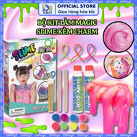 Bộ Kit làm Magic Slime (tặng kèm charm, kim tuyến và đầy đủ dụng cụ làm slime) đồ chơi phát triển trí tuệ Ok Play It